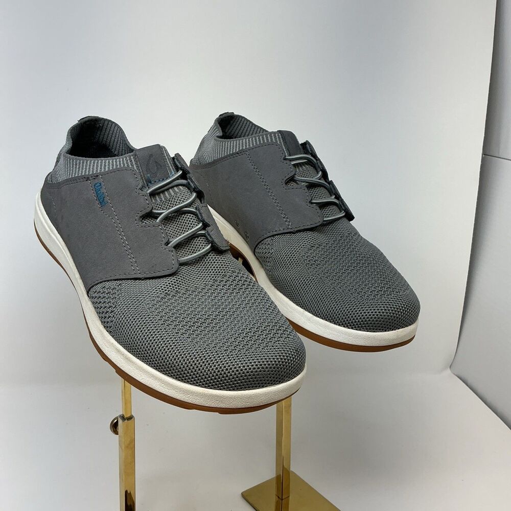 OluKai Men's Makia Ulana Kai Grah Mesh and Leather Slip On Sneakers Sz 8